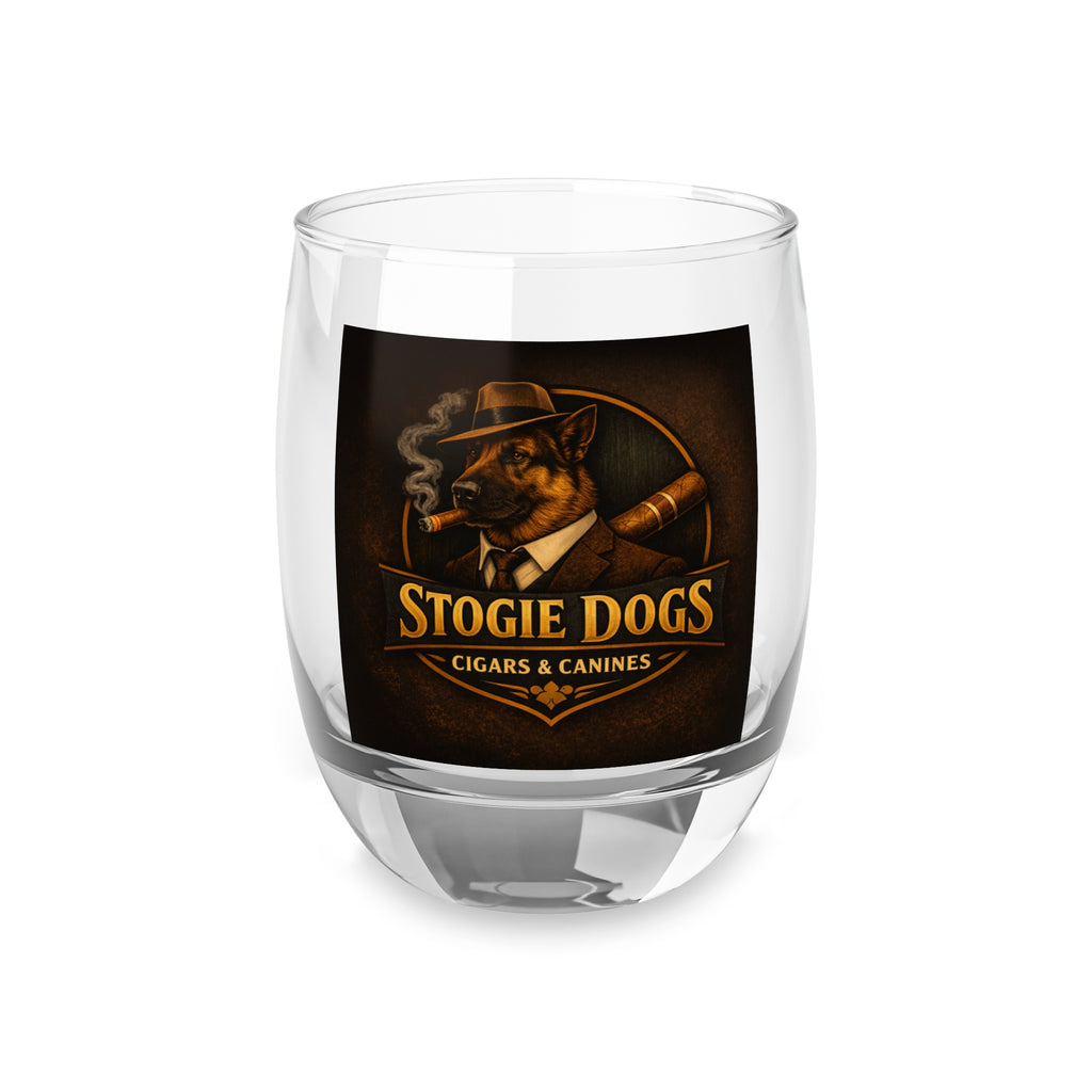 Whiskey Glass — 'Stogie Dogs' Cigar & Canines Logo Glass