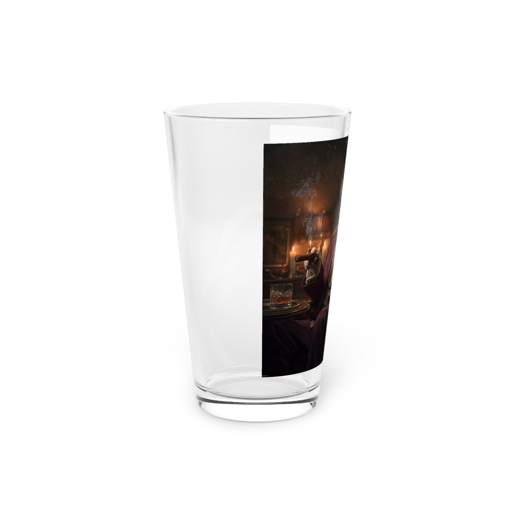 Boxer Portrait Pint Glass — 16oz Vintage Gentleman Dog Beer Glass