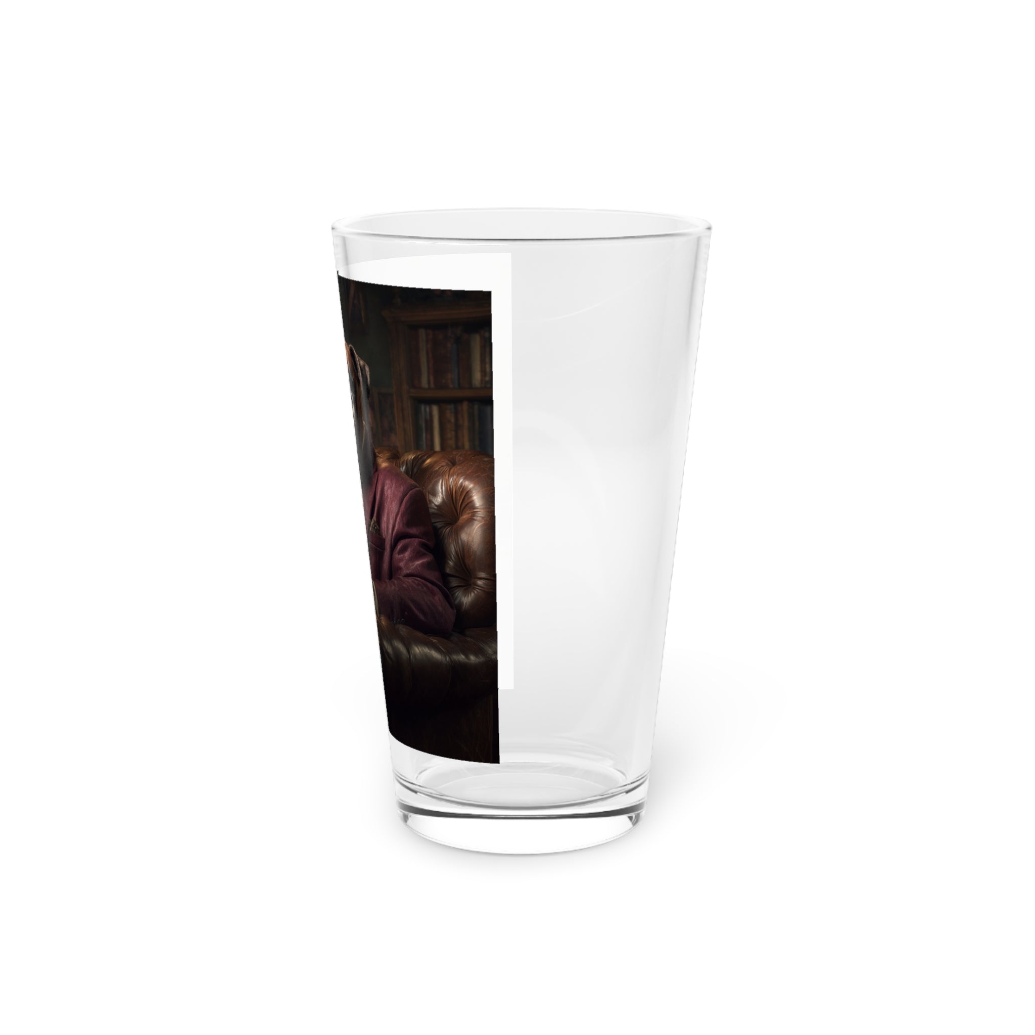 Boxer Portrait Pint Glass — 16oz Vintage Gentleman Dog Beer Glass