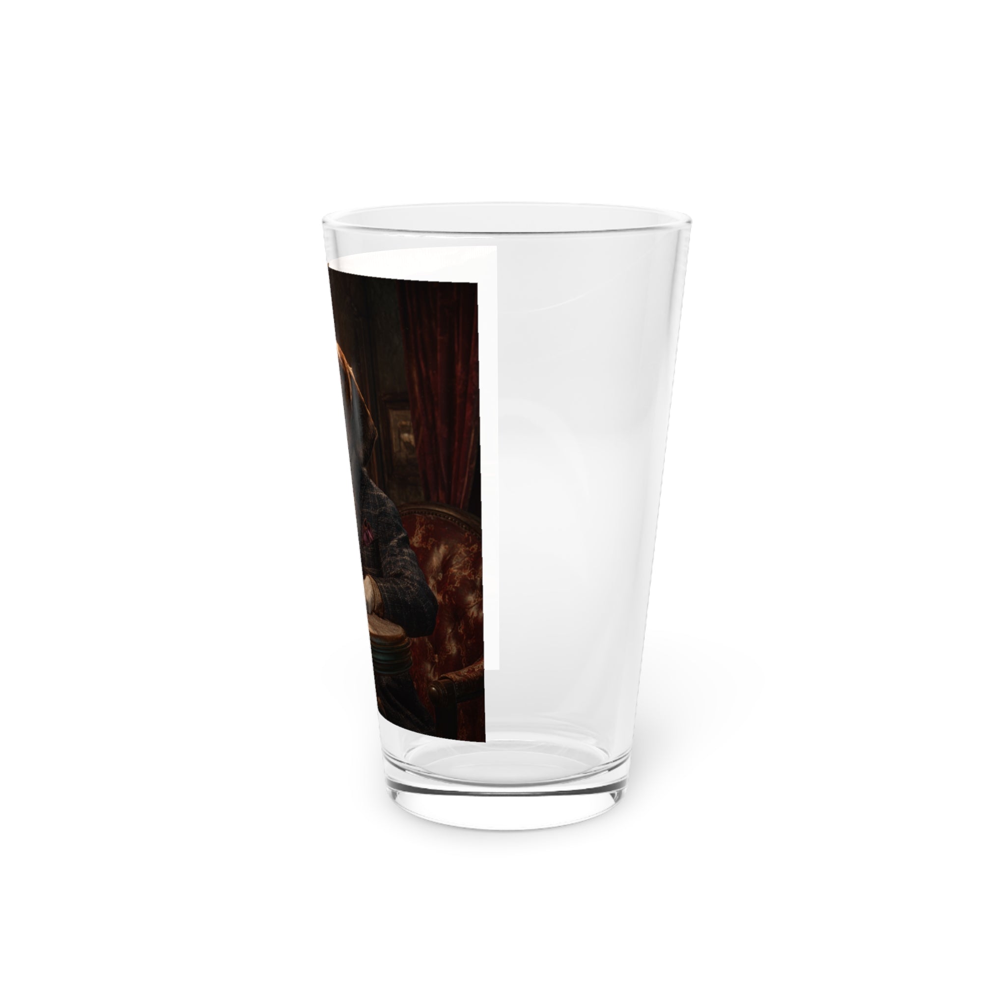 Beagle Gentleman Pint Glass — Vintage Dog with Cigar 16oz