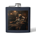 6oz Stainless Steel Flask — 'Gentleman's Dog' Vintage Portrait Design