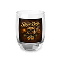 Whiskey Glass — "Stogie Dogs: Livin' the High Life" Whiskey Tumbler, Funny Cigar-Loving Bulldog Bar Glass Gift