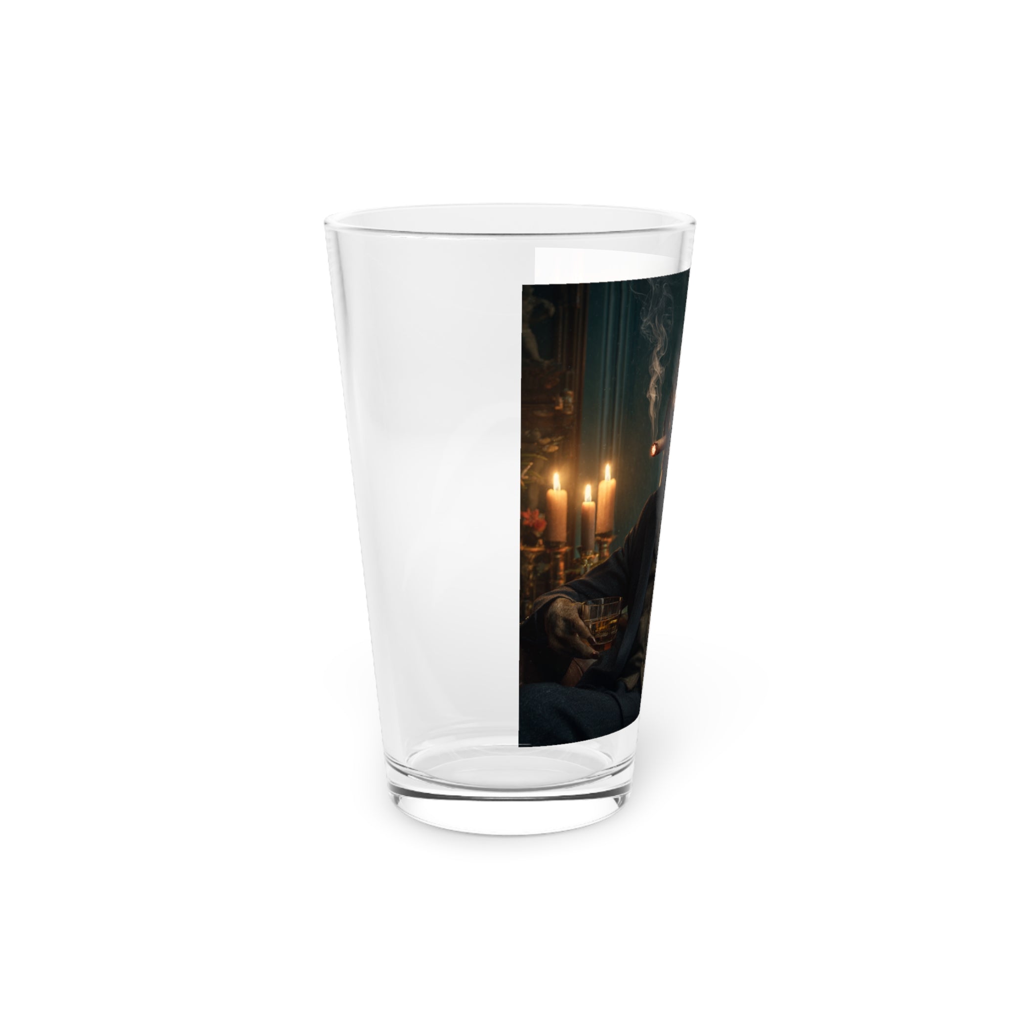 Weimaraner Gentleman Pint Glass — 16oz Dog Portrait Beer Glass