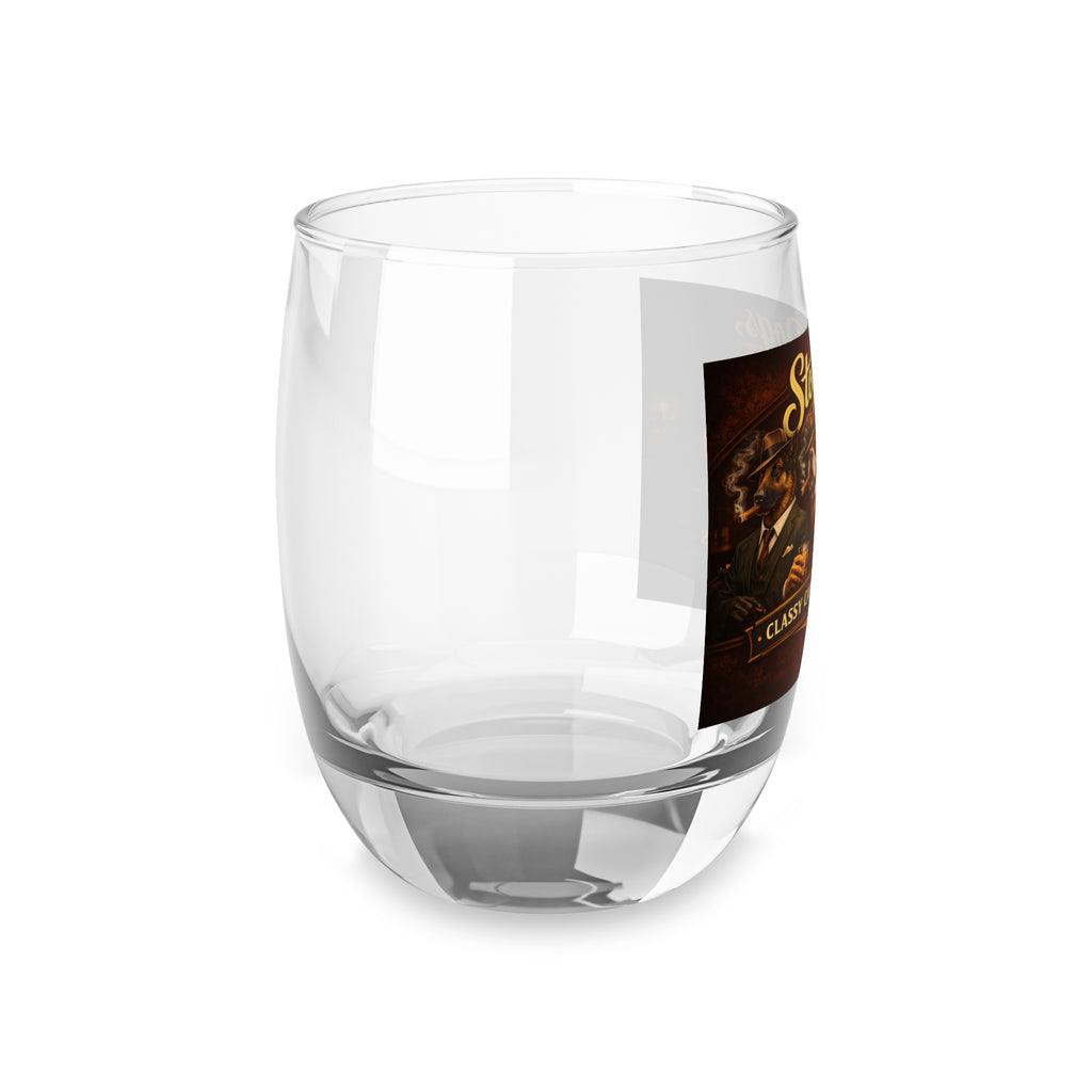 Whiskey Glass — "Stogie Dogs: Classy Canines, Smokin' Stogies" Bar Glass