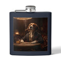 Beagle Gentleman Flask — 6oz Stainless Steel Pocket Hip Flask, Vintage Dog Portrait Design