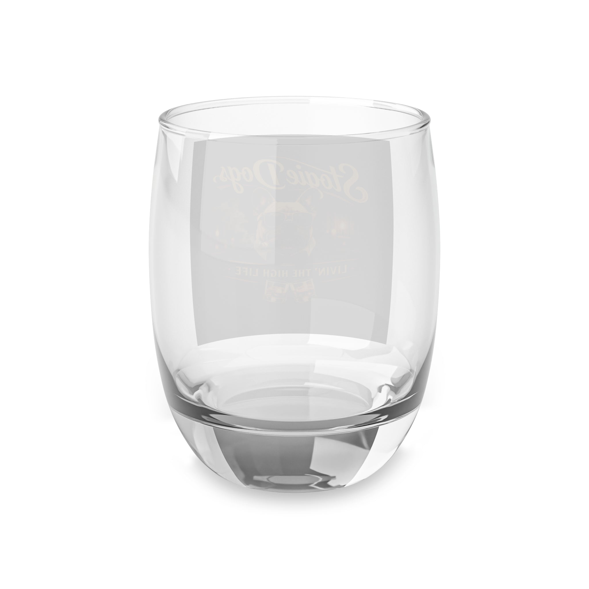 Whiskey Glass — "Stogie Dogs: Livin' the High Life" Whiskey Tumbler, Funny Cigar-Loving Bulldog Bar Glass Gift