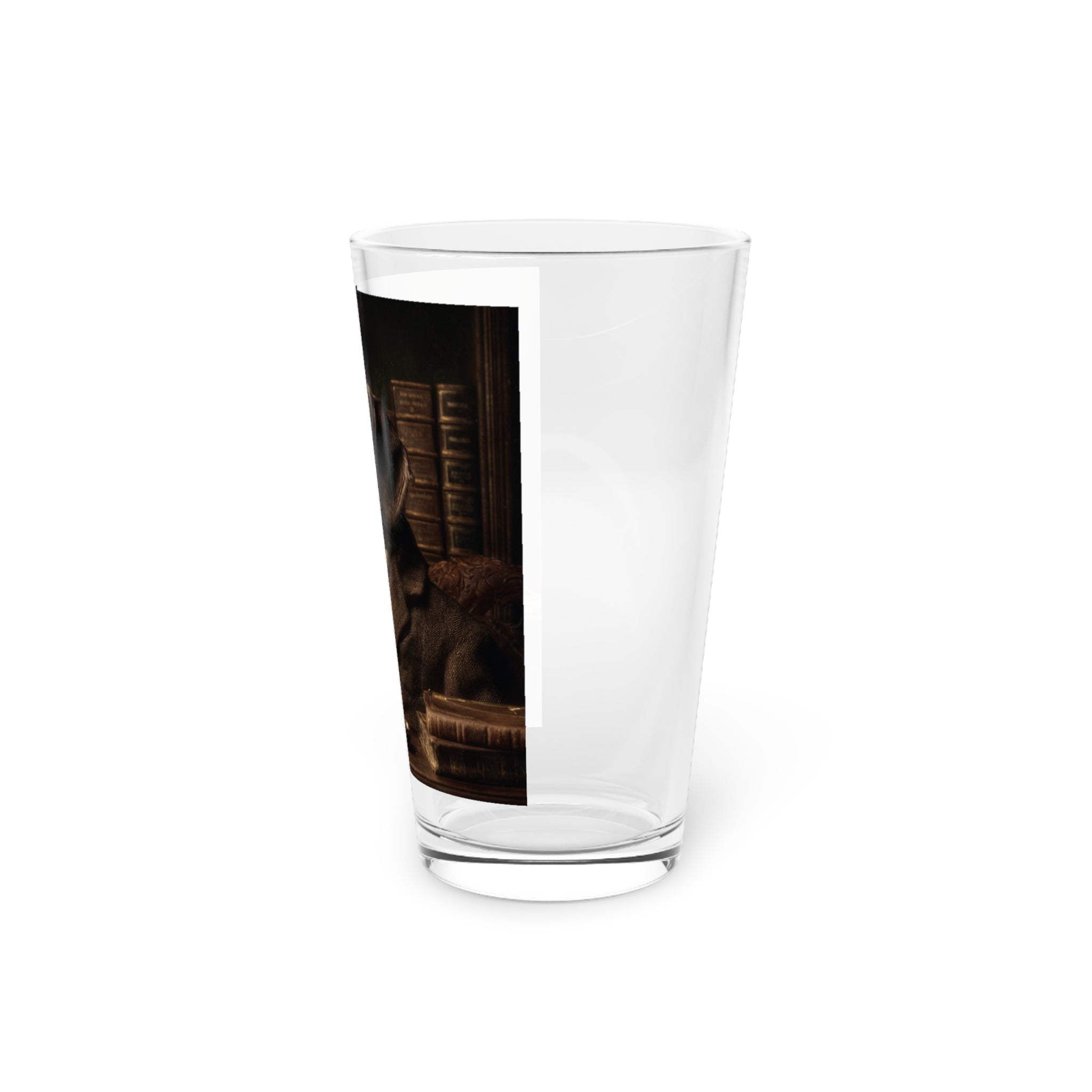 Dachshund Gentleman Pint Glass — 16oz Vintage Dog Portrait Beer Glass